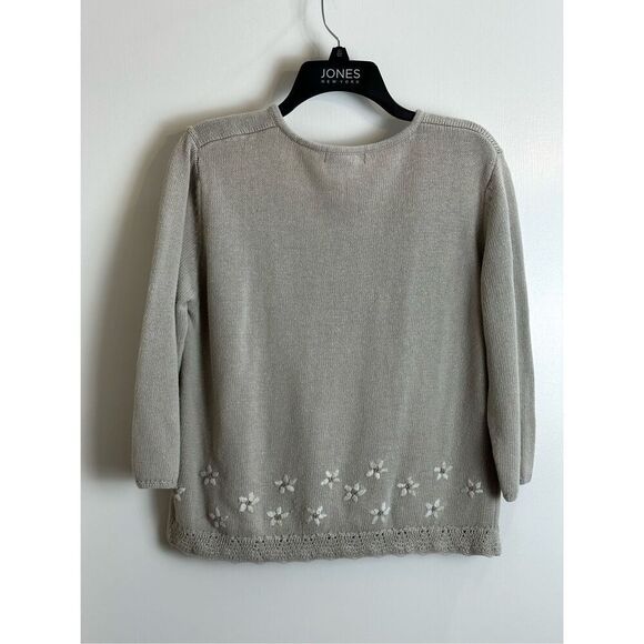 Eddie Bauer cream/taupe sweater Size L - Picture 6 of 8